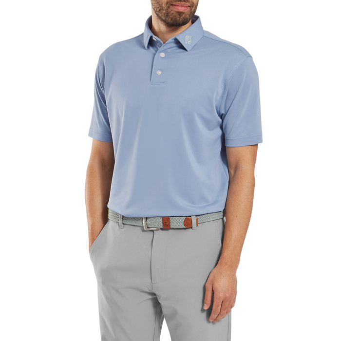 FootJoy Stretch Pique Solid Golf Shirt - Blue Jay