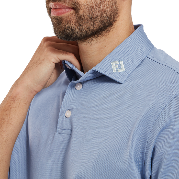 FootJoy Stretch Pique Solid Golf Shirt - Blue Jay