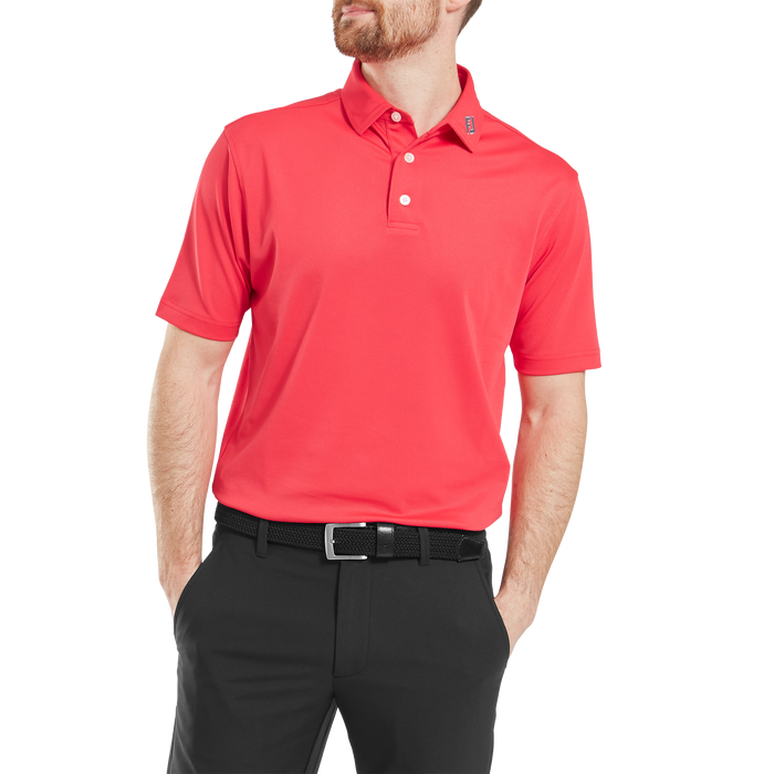 FootJoy Stretch Pique Solid Golf Shirt - Hibiscus