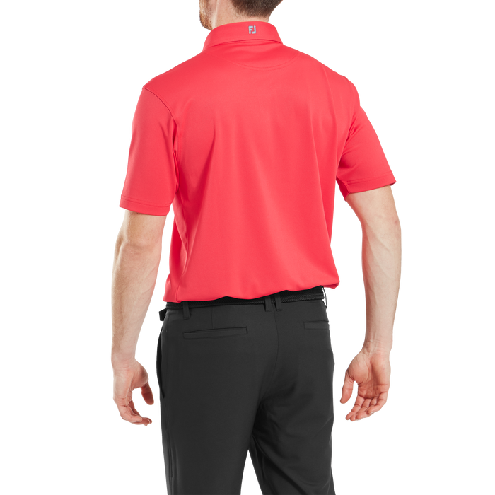 FootJoy Stretch Pique Solid Golf Shirt - Hibiscus