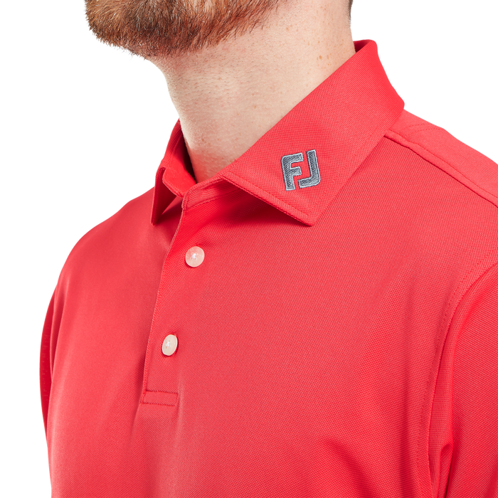 FootJoy Stretch Pique Solid Golf Shirt - Hibiscus