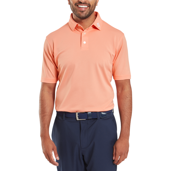 FootJoy Stretch Pique Solid Golf Shirt - Papaya