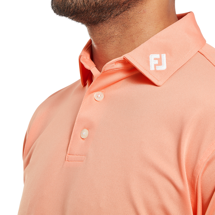 FootJoy Stretch Pique Solid Golf Shirt - Papaya