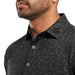 FootJoy Painted Floral Lisle Golf Polo Shirt - Black