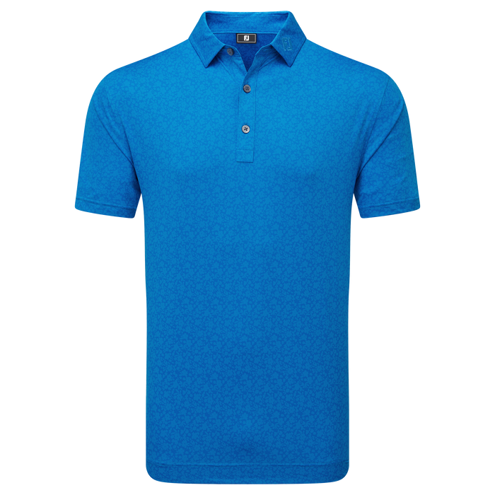 FootJoy Painted Floral Lisle Golf Polo Shirt - Cobalt