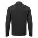 Back view of a black FootJoy ARCUS waterproof golf jacket with a high collar and subtle FJ logo detail.