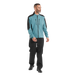 FootJoy ARCUS men's waterproof golf jacket in teal and black, featuring a full-zip front and high collar, front view.