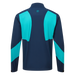 back of the FootJoy HydroLite X Waterproof Golf Jacket in navy with bright blue back panels