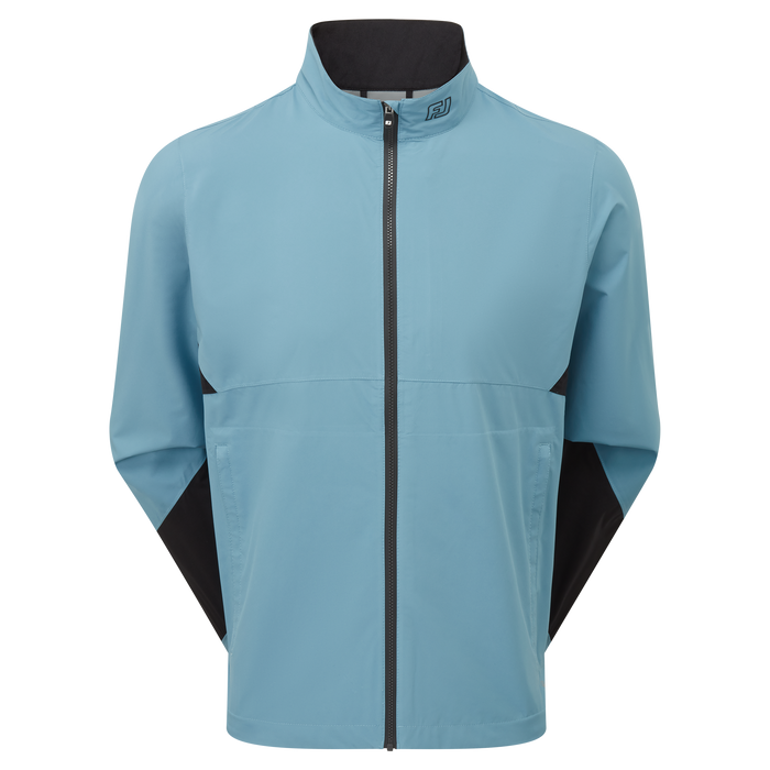 FootJoy HydroLite X Waterproof Golf Jacket in storm and black showing full zipper