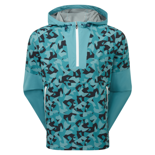 FootJoy HydroLite X Waterproof Golf Hoodie in all over storm camo with white zip