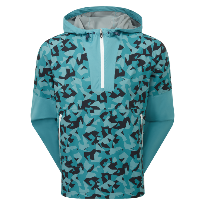 FootJoy HydroLite X Waterproof Golf Hoodie in all over storm camo with white zip