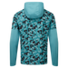 back of the FootJoy HydroLite X Waterproof Golf Hoodie in storm camo