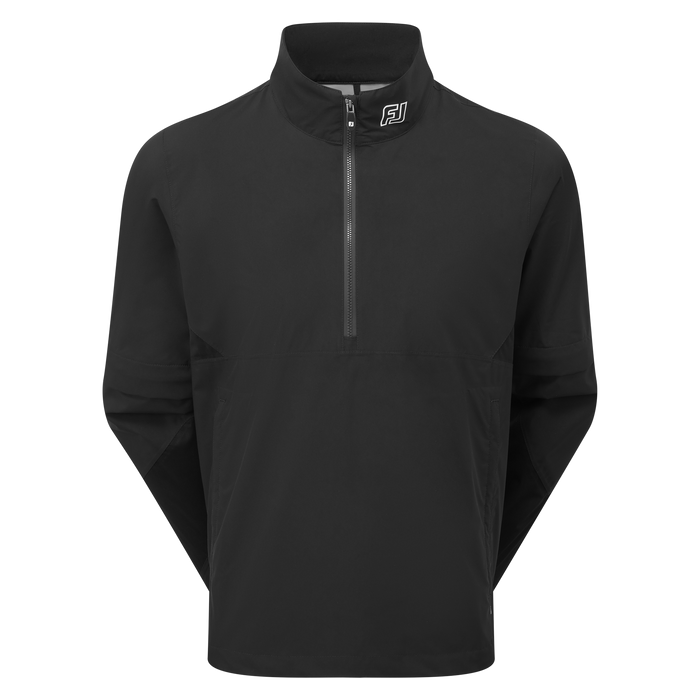 front of FootJoy Hydrolite X Golf Rain Shirt in black with sleeves