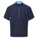 front of FootJoy Hydrolite X Golf Rain Shirt in navy and blue without sleeves