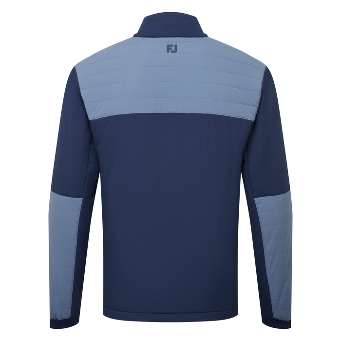 back of the  FootJoy ThermoSeries Insulated Men's Jacketi n navy and blue