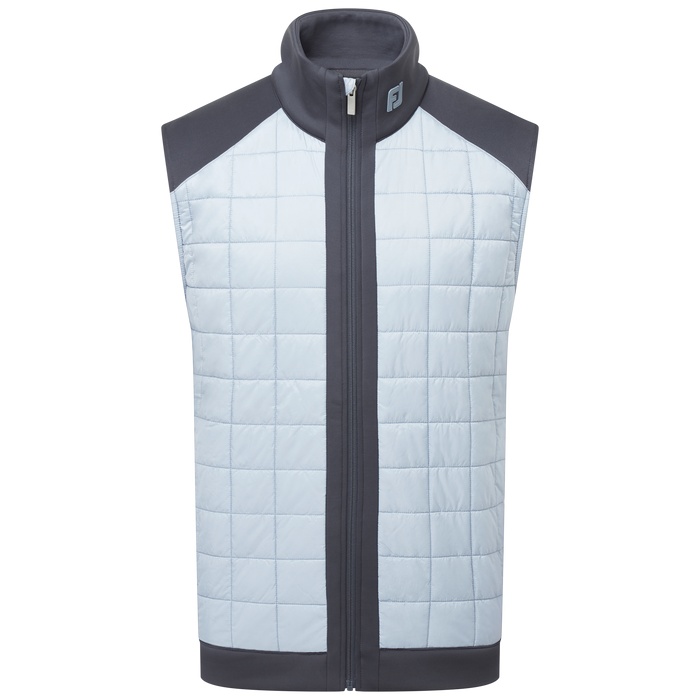 charcoal grey FootJoy ThermoSeries Lightweight Insulated Men's Golf Vest, showing padding and zip