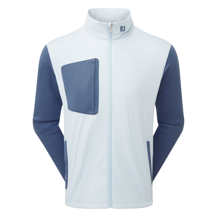  FootJoy ThermoSeries Hybrid Men's Golf Jacket in midnight mist, showing zip chest pocket