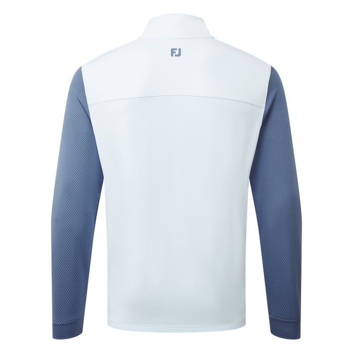 back view of the in FootJoy ThermoSeries Hybrid Men's Golf Jacket midnight mist
