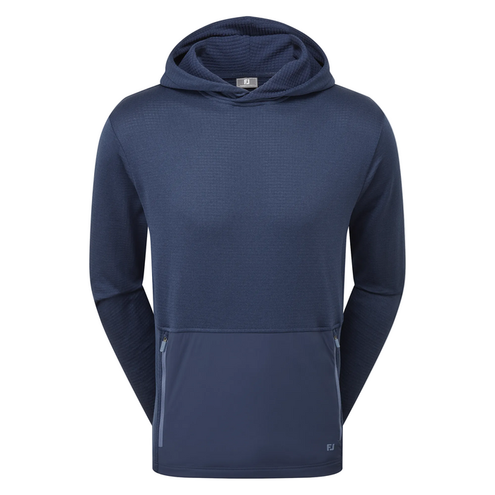 front of the navy FootJoy ThermoSeries Crossover Golf Hoodie