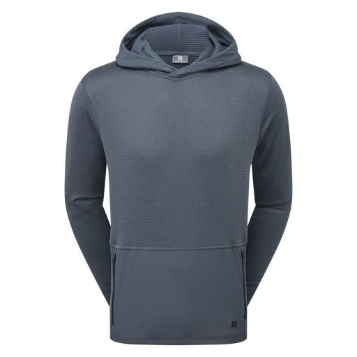 a charcoal FootJoy ThermoSeries Crossover Golf Hoodie from the front