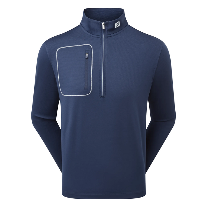 a navy FootJoy ThermoSeries Texture Golf Midlayer with chest pocket