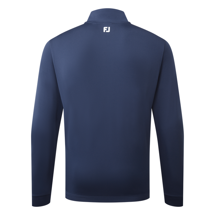 the back of the navy FootJoy ThermoSeries Texture Golf Midlayer