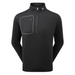 a black FootJoy ThermoSeries Texture Golf Midlayer with outlined chest pocket