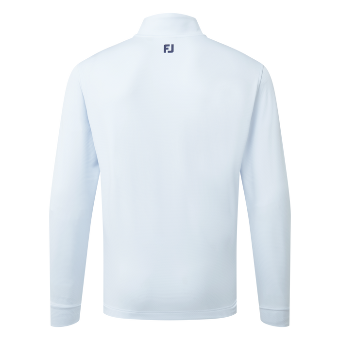 back of a FootJoy ThermoSeries Texture Golf Midlayer in mist blue