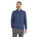 FootJoy ThermoSeries space dye golf midlayer in blue, featuring a quarter-zip neck and long sleeves, front view.