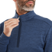 FootJoy ThermoSeries space dye golf midlayer in blue, featuring a quarter-zip neck and embroidered FJ logo detail.
