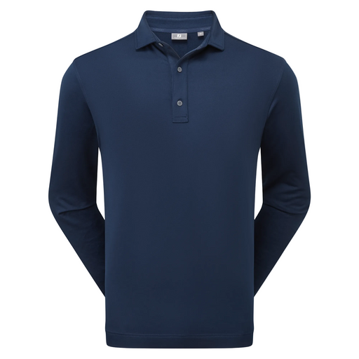 front of the FootJoy ThermoSeries Long Sleeve Men's Golf Polo Shirt in navy