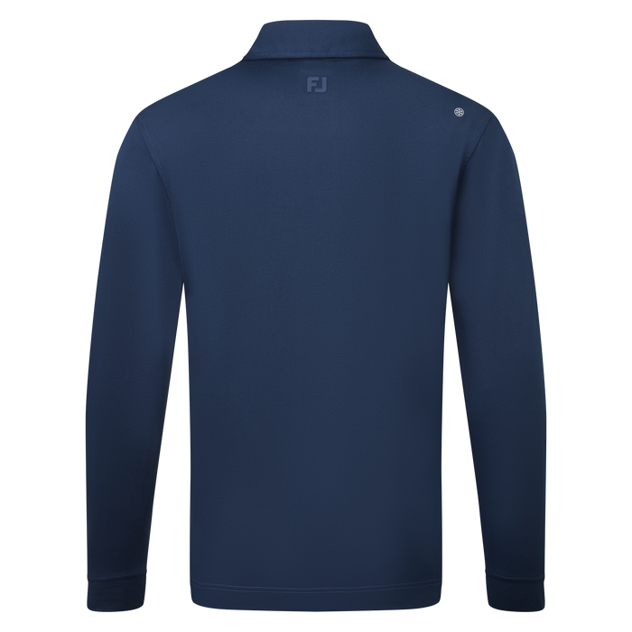back of the FootJoy ThermoSeries Long Sleeve Men's Golf Polo Shirt in navy