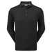 front of the FootJoy ThermoSeries Long Sleeve Men's Golf Polo Shirt in black