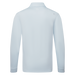 back of the FootJoy ThermoSeries Long Sleeve Men's Golf Polo Shirt in mist light blue