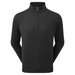 the front of the FootJoy drirelease Half Zip Lined Men's Golf Sweater in black