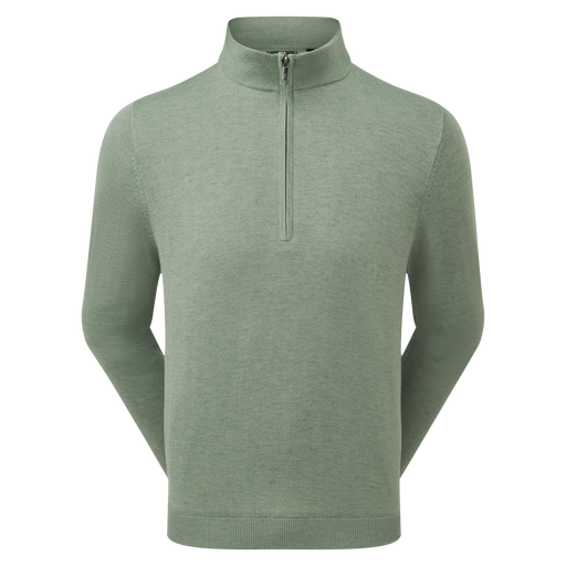 front of the FootJoy drirelease Half Zip Lined Men's Golf Sweater in Lichen green