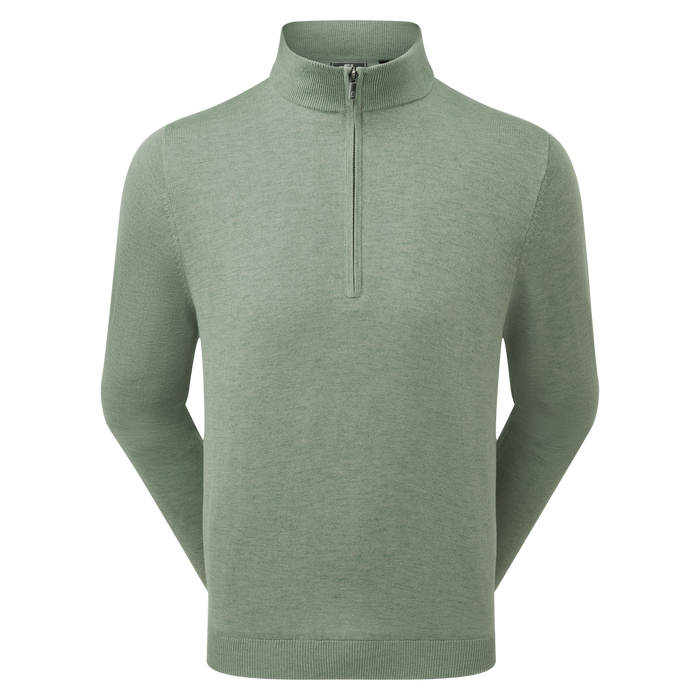front of the FootJoy drirelease Half Zip Lined Men's Golf Sweater in Lichen green