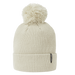 FootJoy Cuffed Golf Bobble Hat in stone, featuring a ribbed knit design, turn-up cuff, and branded side tab.