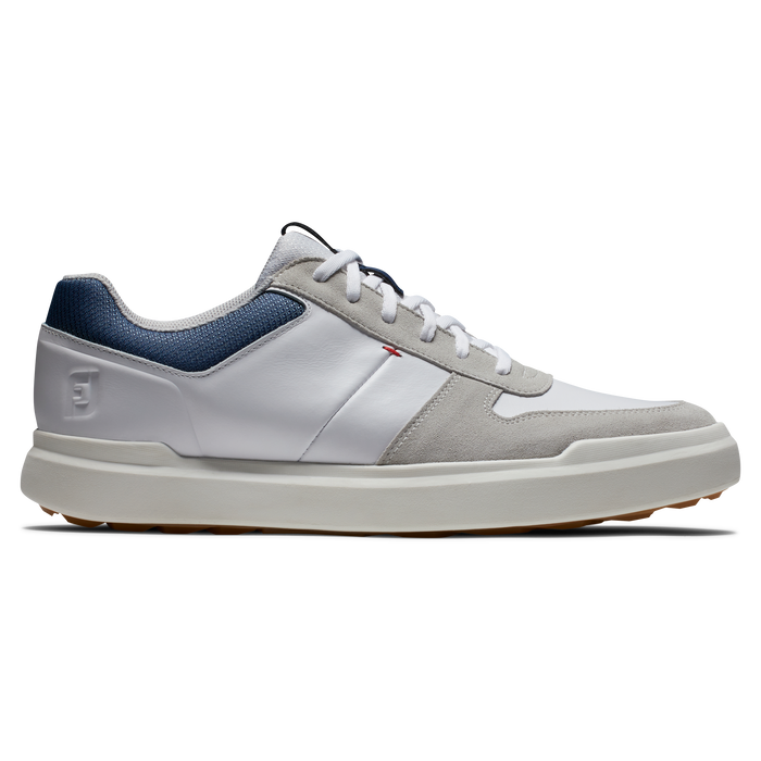 FootJoy Contour Casual Men's Spikeless Golf Shoes - White/Navy/Grey