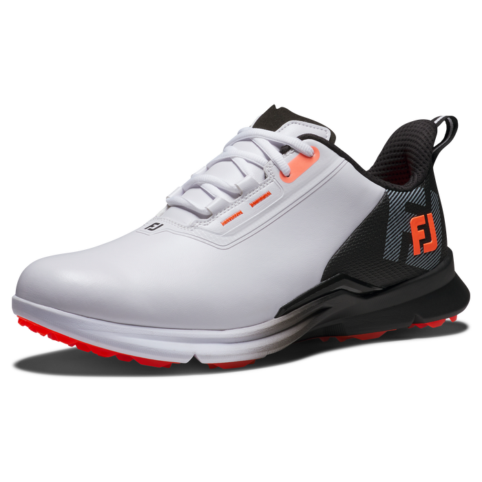 FootJoy Fuel Spikeless Golf Shoes - White/Black/Coral