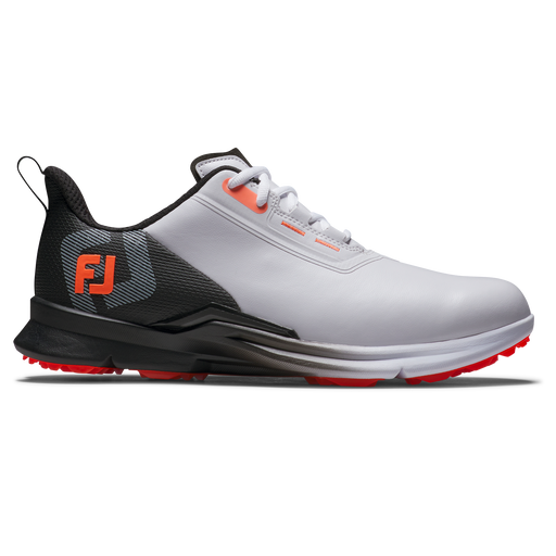 FootJoy Fuel Spikeless Golf Shoes - White/Black/Coral