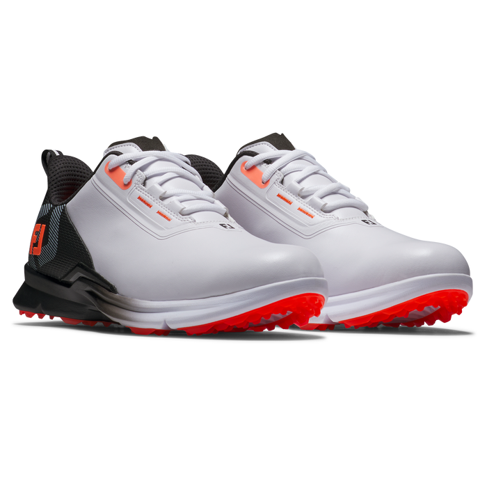 FootJoy Fuel Spikeless Golf Shoes - White/Black/Coral