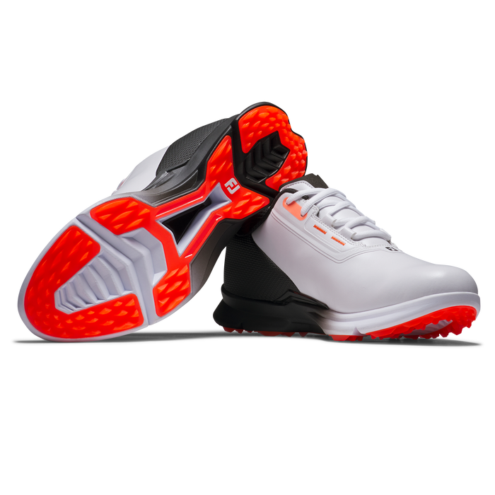 FootJoy Fuel Spikeless Golf Shoes - White/Black/Coral