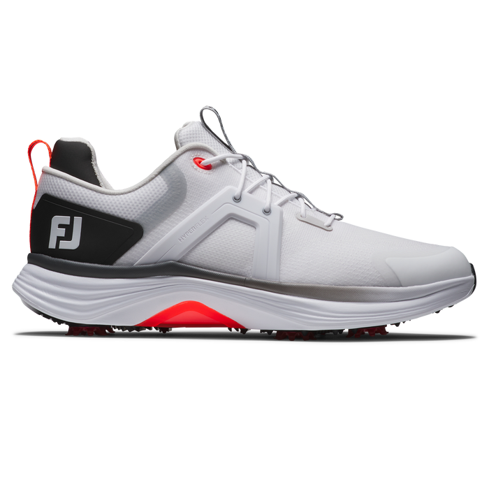 FootJoy HyperFlex Golf Shoes - white black red side view