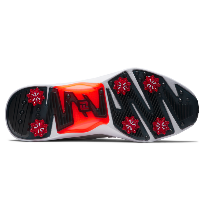FootJoy HyperFlex Golf Shoes - white black red sole view