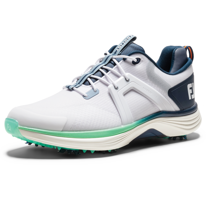 FootJoy HyperFlex Golf Shoes - white navy green - hero view