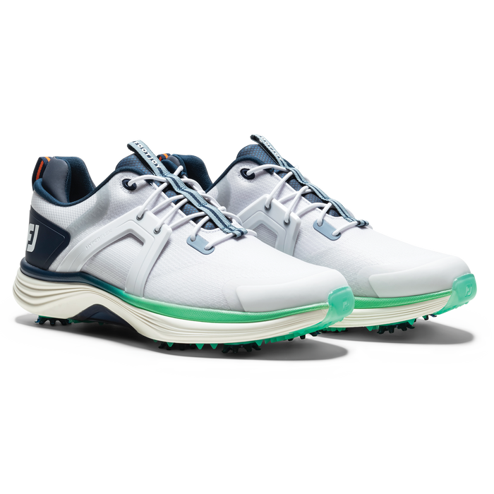 FootJoy HyperFlex Golf Shoes - white navy green - pair view