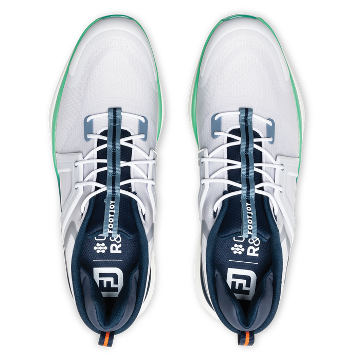 FootJoy HyperFlex Golf Shoes - white navy green - from above