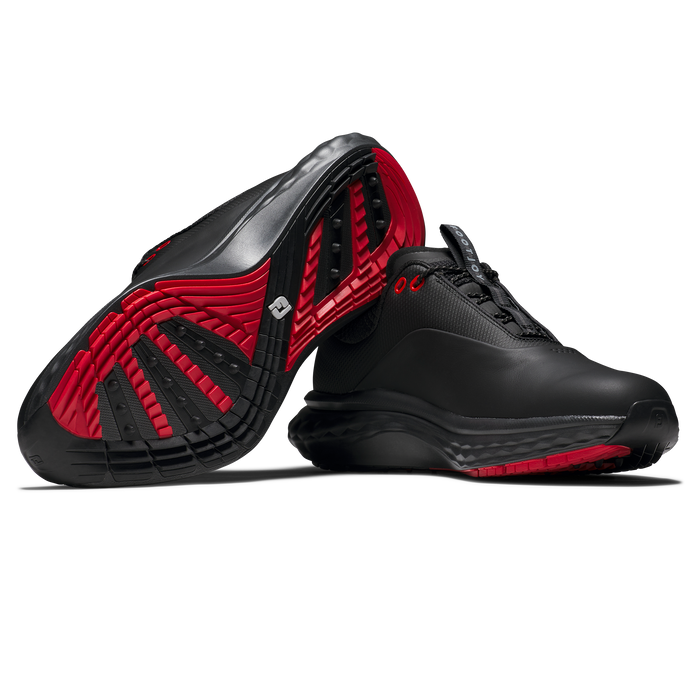 FootJoy Quantum Mens Golf Shoes - Black/Charcoal/Red