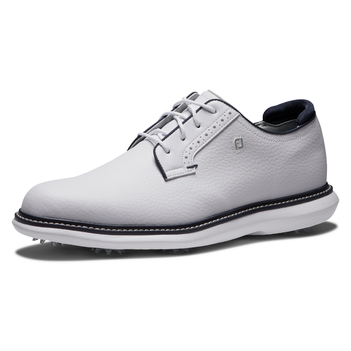 FootJoy Traditions Blucher Mens Golf Shoes - White/White/Navy